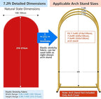 HEMMOTOP Red Arch Cover 7.2 ft (No Arch Backdrop Stand), Spandex Wedding Balloon Stretchy Arch Backdrop for Photo, Party, Ceremony, Birthday, Baby Shower, Anniversary Decoration