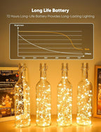 Minetom 20 Pack Fairy Lights Battery Operated String Lights, 8 Modes & Timer, 7ft 20LED Warm White Waterproof Silver Wire Twinkle Lights, Firefly Starry Moon Lights for Mason DIY Christmas Wedding