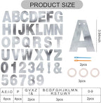 BEISHIDA Double-sided Silver 116 PCS DIY Letter Banner Kit Make Your Own Banner,Including 111 Letters and Numbers 3 Rope and 9 Threading Device,Customized for Birthday Graduation Wedding Decor