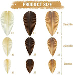 Paper Leaves Decorations for Wall Paper Fans Boho Room Decoration Leaves Backdrop Neutral Decor Hanging Wall Decor, Set of 9