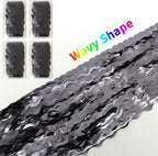 4 Pack Wavy Grey Foil Fringe Curtains Party Decorations - 3.3 ft x 6.6 ft Tinsel Curtain Backdrop for Birthday Bachelorette Wedding Birthday Disco Party Decorations