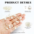 99 Feet Fishing Line Artifical Pearl Strings for Crafting, Faux Pearl Garland Strands for Floating Candle Vases Filler Wedding Centerpiece Bouquet Christmas Tree Party Decoration, Ivory