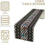 Race Car Table Runner,Checkered Flag Black and White Race Cars Pattern Print Tablecloth Burlap for Hotel Indoors Outdoor Dining Room Kitchen Home Decor,W13X L90 in
