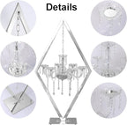 European Wedding Romantic Candlestick 45 "Table top Candlestick Metal Candlestick Table for Wedding Party Activities in The Center of The Room (Silver, 4PCS)