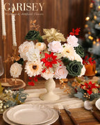 Christmas Artificial Flowers Poinsettia Flower Mix Silk Flowers Fake Roses with Stems for DIY Table Centerpieces Christmas Tree Xmas Wreath Holiday Home Party Decor