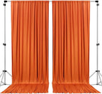 AK TRADING CO. 10 feet x 8 feet Polyester Backdrop Drapes Curtains Panels with Rod Pockets - Wedding Ceremony Party Home Window Decorations - Orange (DRAPE5X8-ORANGE) (Pack of 2)