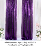 ShinyBeauty Sequin Backdrop Curtains 4 Panels Purple 2FTx8FT Sequin Fabric Photo Backdrop Curtains Purple Glitter Curtains for Party