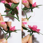 8 Pcs x 8.2 ft Flower Garland Artificial Rose Vine Flowers with Green Leaves Hanging Fake Roses Vine for Room Party Home Wedding Birthday Christmas Wall Arch Decor, Spring Magenta Flower