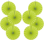BARTHEW Green Graduation Party Decor, Tropical Party Decorations, 12in Hanging Paper Fans 30 Color DIY Set (Clear Green)