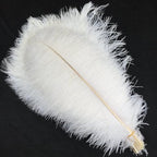 Sowder 16-18inch(40-45cm) Ostrich Feathers Plume for Wedding Centerpieces Home Decoration Pack of 10pcs (White)
