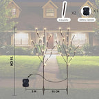 PEIDUO Lighted Branch, 30Inch 2PK 40 LED Pathway Lights, Battery Operate with Timer, for Christmas Decorations Indoor Outdoor Room Apartment Stake Lights for Lawn