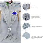 MDS 25 Pack 10ft Chiffon Table Runner 29 x 120 Inches Sheer Wedding Runner Romantic Rustic Table Runner for Wedding Decorations, Birthday Parties, Bridal Shower Party Arch Decor - Gray