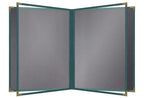 Goodsmart Pajco Style Restaurant Menu Covers – Pack of 10, Side-Loading Menu Holders, Single Stitched Edge, Clear Vinyl Menu Sleeves, Leatherette Trim, Gold Corners, Green, 6 View (8.5" x 11")