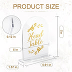 Wedding Table Numbers 1-10 Clear Acrylic Seating Number Signs for Weddings Reception Anniversary Party Decor Seat Number for Tables with Elegant Gold Lettering