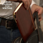 SETTINI® Lined Journal - Compass Journal for Writing Gift Set - Hardcover Vegan Leather, Includes Luxury Pen in a Unique Pen Holder, 192 Pages, 6 x 8.5 inches, Birthday Gift