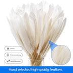 FeelfunFeather 120pcs White Goose Cochettes Feather Natural Bulk 4-6 inch 10-15cm for Wedding Party Christmas Halloween Decorations DIY Crafts