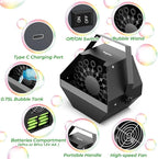 Theefun Batteries Bubble Machine: 750ML Metal Bubble Blower Type-C Operated with 1000+ Bubbles Per Minute, Professional Automatic Portable Bubble Maker for Parties Wedding Birthday Indoor Outdoor Use