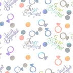 230PC Just Engaged Confetti for Engagement Party Decorations, Wedding Tables, Ring Scatters - Iridescent Themed Bridal Shower, Bachelorette, Hen Party Decor