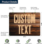 Custom Sign, Custom Street Sign, 11 Font Colors, 13 Font Styles, 4 Hole Options, 22 Sizes, 18x24 Inches, Rust Free DiBound, Fade Resistant, Made in USA by My Sign Center (Vintage Wood)