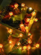 BOSSERN 2 Pack 60LED Thanksgiving Decoration 3D Pumpkin String Lights Battery Operated, 20FT Fall Lights with Remote, Waterproof 8 Modes Fairy Lights for Autumn Harvest Thanksgiving Halloween Decor
