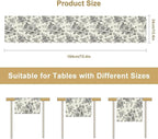 Vintage Flower Table Runner, Black White Wildfloral Floral Sketch Print Kitchen Dinning Table Runner for Indoor Outdoor Home Wedding Party Holiday, 13x70 Inch