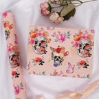 Aimyoo Gothic Wrapping Paper Roll, 17 Inch X 16.5 Feet Skull Floral Butterfly Design Gift Wrap Paper for Mother's Day, Birthday Bridal Shower