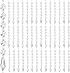 Nuenen 100 Pcs Acrylic Hanging Crystals for Centerpieces Chandelier Clear Crystal Garland Strands Ornament Acrylic Clear Beads Prisms Pendant for Christmas Tree Window Home Decoration(Icicle)