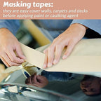 Masking Tape Bulk General Purpose Masking Painting Tape 55 Yards for Painting Home Office School Stationery Arts Crafts Basic Use, Easy Removal(3 Rolls,6 Inch)