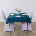 Cupuamon Square Tablecloth 52x52 inch Washable Polyester Fabric Table Cloth for Wedding Party Dining Banquet Decoration（52x52,Peacock Blue）