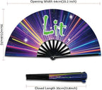 Boots on The Ground Fan, Large Folding Hand Fan for Women and Men, Popping Fans for Line Dancing for Raves, EDM, Dance Party, and Home Decoration