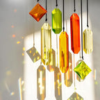 Set of 7 Colorful Crystal Ornaments for Window Hanging, Crystal Prisms Icicle Ornaments, Stained Gass Art Suncatcher for Indoor Window for Women
