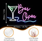 Bar Open Neon Sign Dimmable LED Cocktail Neon Lights Signs for Wall Decor Open Neon Light Bar Sign for Business Pub Store Man Cave Party Club Restaurant Decor