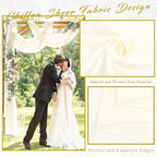 Wedding Arch Draping Fabric 2 Panels 20Ft Length x 28" Width Ivory Arch Drapes Chiffon Fabric Sheer Curtains Backdrop for Party Bridal Ceremony Ceiling Decor Wedding Stage Reception Decorations
