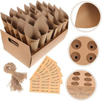 CIMAXIC 30-hole Kraft Paper Cones Box Set Wedding Party Favor Box Confetti Cone Holders for Decorative Party Favors