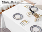 Surmente White Rectangle Tablecloth 60 x 102-inch Rectangular Polyester Table Cloth for Weddings, Banquets, or Restaurants