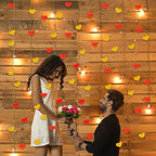 200 Pcs Red Gold Heart Paper Confetti for Valentine's Day Wedding Baby Shower Birthday Party Table Decoration Supplies