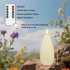 Silverstro Irregular Flameless Candles with Remote Control & Timer Function, Real Wax Flicker Battery Operated Candles for Home Party Wedding Nautical Christmas Ocean Decor - Set of 3(Ivory)