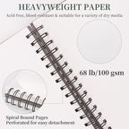 SuFly Sketch Book 9x12, Drawing Paper Pad-68lb/100gsm, Top Spiral Sketchbook Hardcover, 100 Sheets Sketch Pad for Kids Classroom Art Supplies for Adults-Sketchpad for Drawing, Illustration & Art Stuff