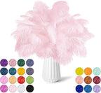 NEWONG 30pcs Light Pink Ostrich Feathers Natural Bulk 11-14inch(28-35cm) Vase Craft Wedding Home Party Centerpieces Christmas Day Decoration