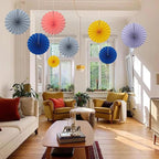Gray Party Decorations,Wedding Decorations for Party Events Accessories,Anniversary Decorations,Birthday Decorations for Men,12in Hanging Paper Fans 30 Color DIY Set(Gray)