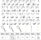 TaoBary 112 Pcs DIY Letter Kit Glitter Customizable Banner Letters Include 107 Letters and Numbers 3 Rope and 2 Needles for Birthday Halloween Christmas Wedding Valentine Party Decor(Glossy Silver)