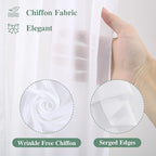 PARTISKY Wedding Arch Draping Fabric,1 Panel 18FT White Drapes Chiffon Fabric Drapery Decorations for Ceremony Reception Party Ceiling Backdrop