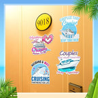 Hoteam 4 Pcs Couples Cruise Door Decorations Magnetic Husband and Wife Cruise Ship Door Funny Waterproof Nautical Magnets for Carnival Cabin Stateroom Fridge Car