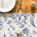 Artoid Mode Monochrome Sketch Birds and Flowers Spring Table Runner, Seasonal Summer Fall Kitchen Dining Table Decoration for Home Party Decor 13x120 Inch