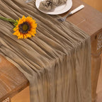Nude Cheesecloth Table Runner 10 Pack Fall Table Runners Boho Gauze 120 Inches Coffee Cheese Cloth Fall Table Decorations for Thanksgiving Wedding Bridal Baby Shower Tea Party Decor