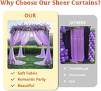 DUOBAO Chiffon Backdrop Curtain-2 Panels 29x96-Inch Wedding Backdrops Drapes Lavender Sheer Curtain Panels Tulle Drape Chiffon Fabric Photography Background for Party (29''x96''x2pcs, Lavender)