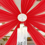 DUOBAO Chiffon Ceiling Drapes 20ft Red Wedding Backdrops Sheer Backdrop Curtains for Reception Wedding Ceremony Dark Red Sheer Arch Drapes Fabric Event Party Supplies 6 Panels 5×20ft