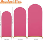 Wedding Arch Covers Arch Backdrop Cover Arch Stand Covers 7.2FT 6.6FT 6FT Set of 3 Arch Cover Spandex Fabric Stretchy Backdrop for Wedding Birthday Party Decoration Baby Shower (Rose Red)