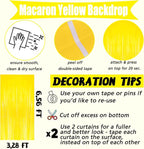 4 Pack Yellow Fringe Curtain Backdrop, 3.2Ft x 6.6Ft Metallic Tinsel Foil Fringe Streamers Background for Photo Booth Birthday Wedding Baby Shower Carnival Easter Mother’s Day Party Decorations