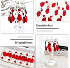 10pcs Crystal Prisms Chandelier Red Ornament Pendants Rainbow Maker 38mm Drop Prism Hanging Prisms for Wedding Party Chrismtmas Decoration DIY Jewelry